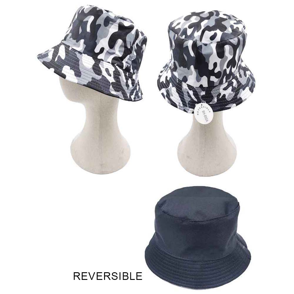 HATEGORY Camouflage Patterned Reversible Bucket Hat