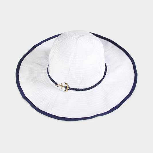 HATEGORY Anchor Rope Trim Sun Hat