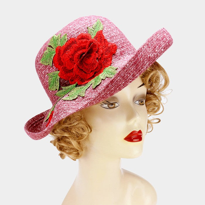 HATEGORY Embroidered flower hat