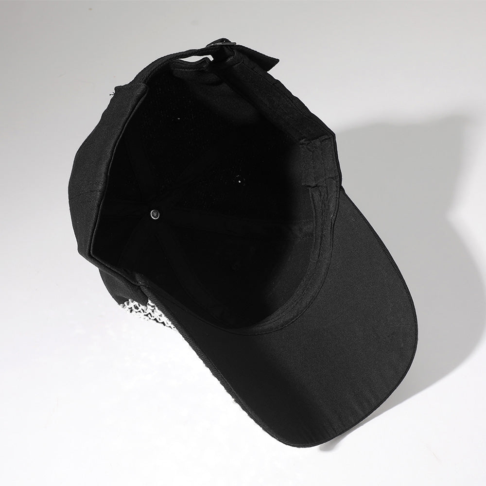 HATEGORY Oval Rhinestone Cluster Embellished SEXY Message Bling Studded Glam Baseball Cap