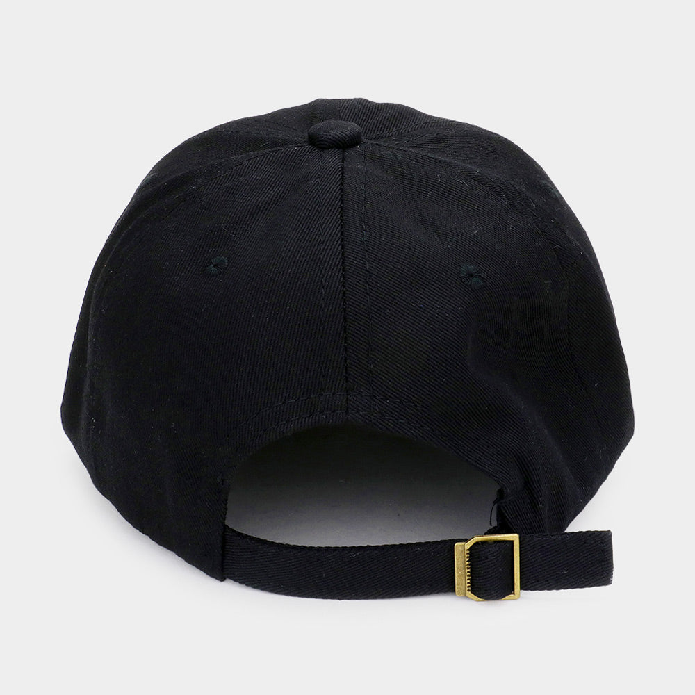 HATEGORY Pearl Embellished Bling Crown Studded Baseball Cap