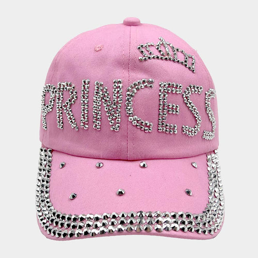 HATEGORY Princess Message Bling Crown Studded Baseball Cap