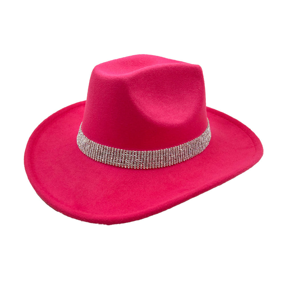 HATEGORY Rhinestone Paved Band Accented Cowboy Western Hat