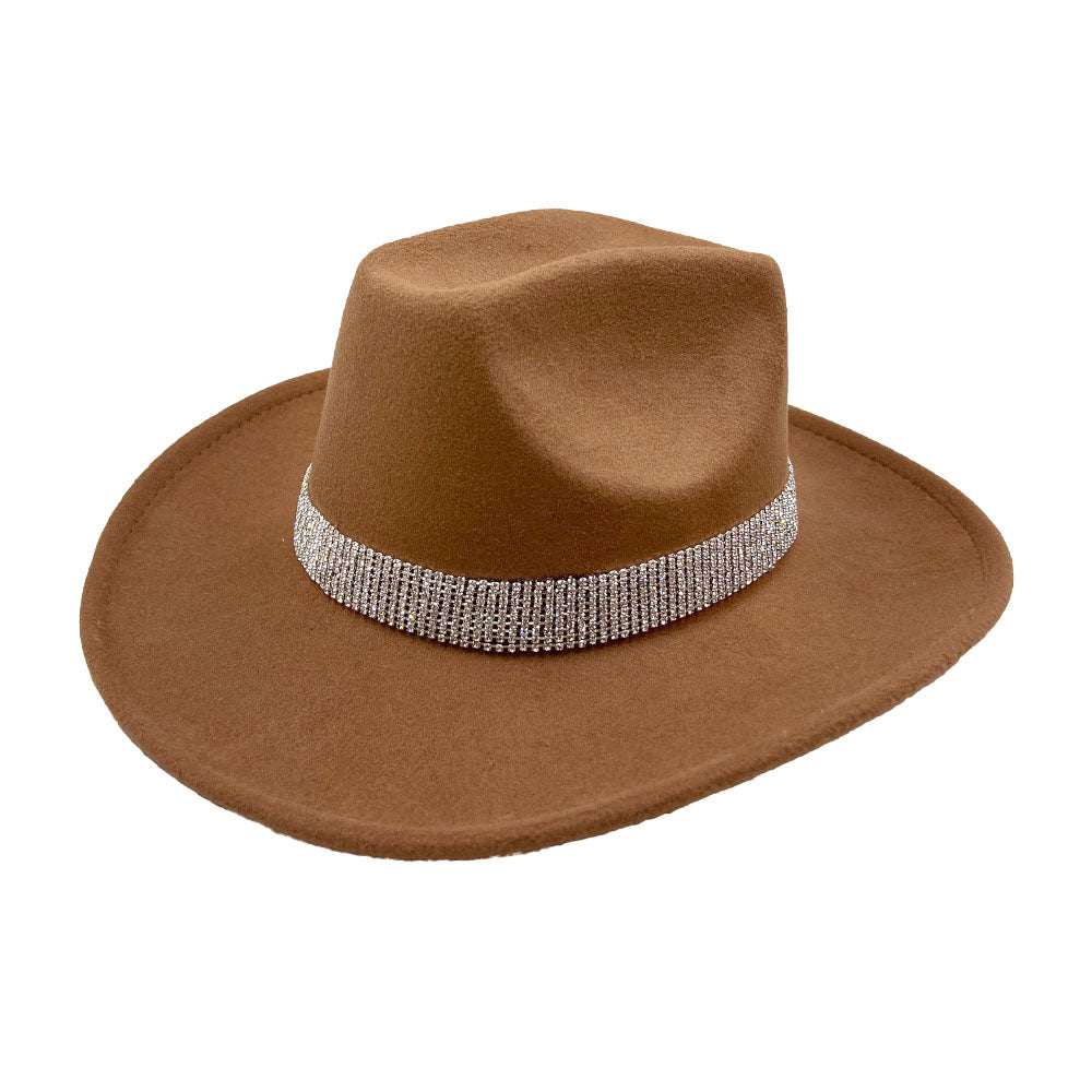 HATEGORY Rhinestone Paved Band Accented Cowboy Western Hat