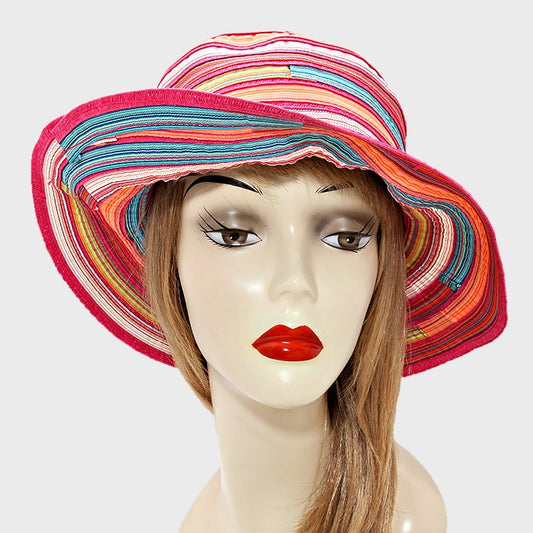 HATEGORY Stripe Patch Sun Hat
