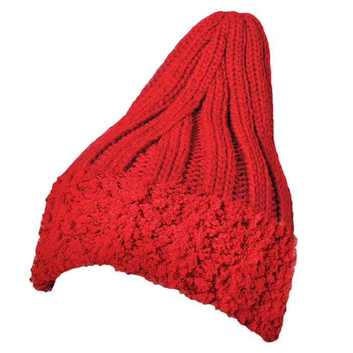 HATEGORY Faux Fur Trim Knit Beanie