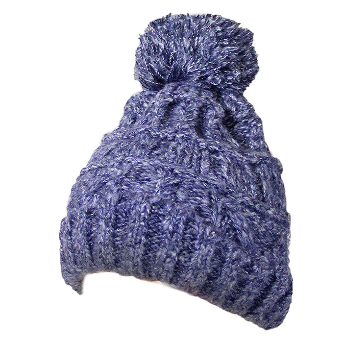 HATEGORY Fleece Lined Knit Pom Pom Beanie