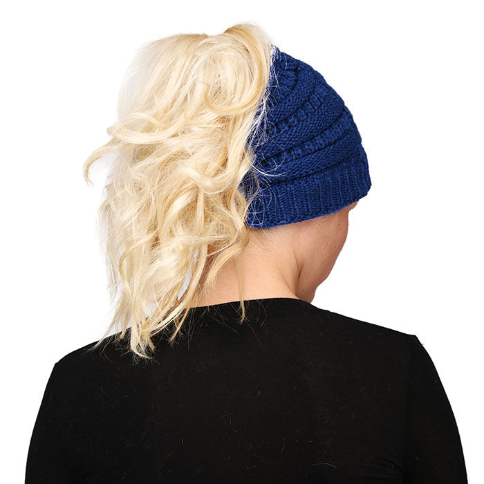 HATEGORY Solid Stretchy Hole Knitted Beanie