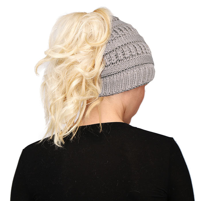HATEGORY Solid Stretchy Hole Knitted Beanie