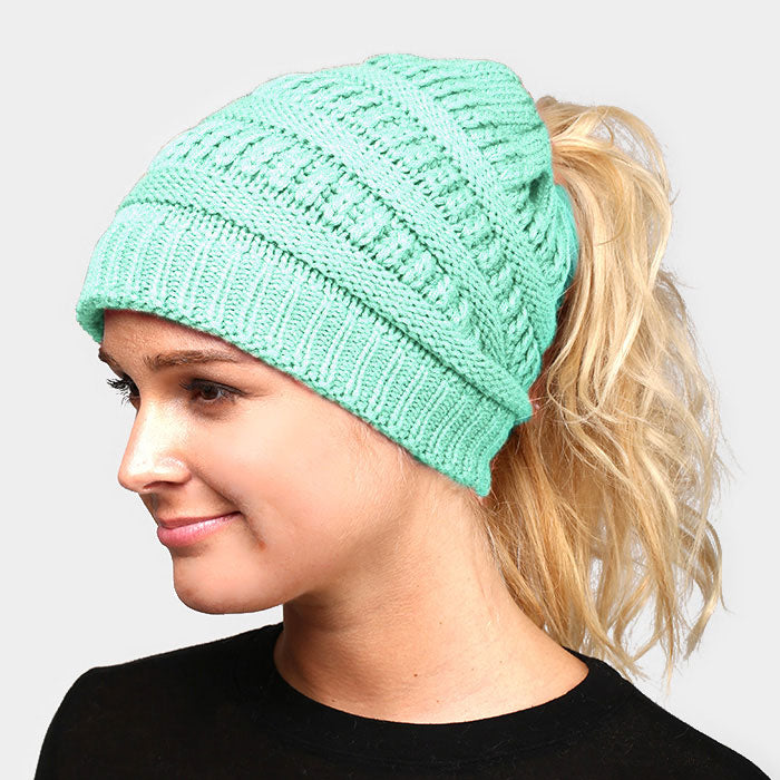 HATEGORY Multi Color Sprinkled Hole Knitted Beanie Hat