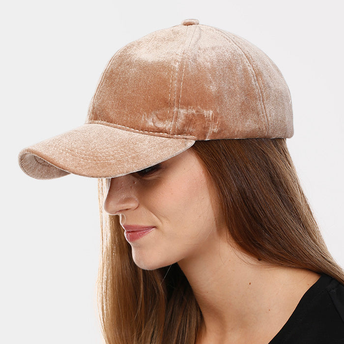 HATEGORY Solid Velvet Velcro Baseball Cap