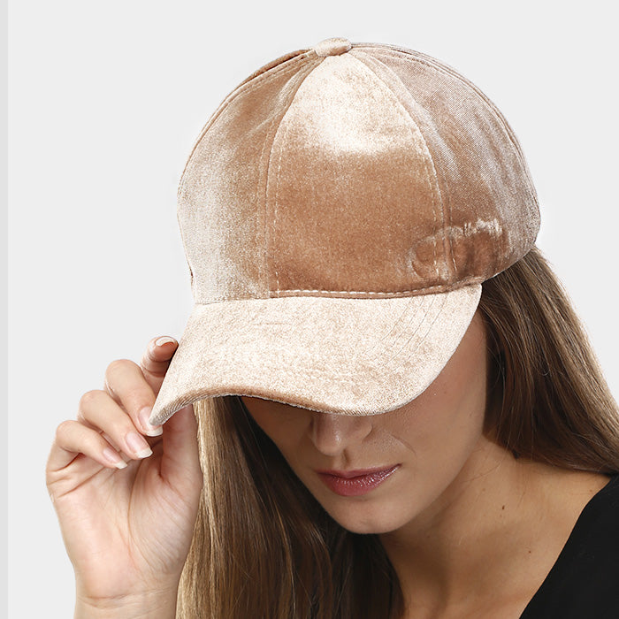 HATEGORY Solid Velvet Velcro Baseball Cap
