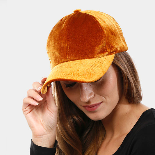 HATEGORY Solid Velvet Velcro Baseball Cap