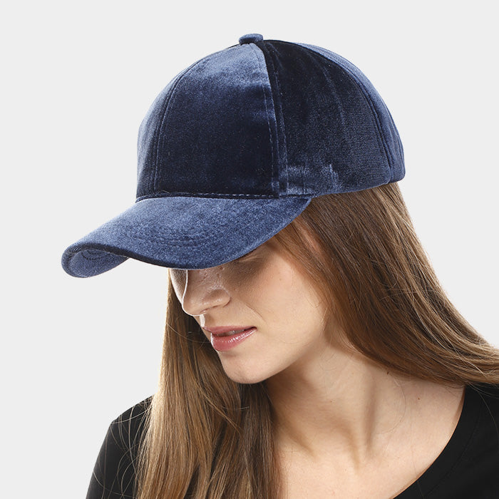 HATEGORY Solid Velvet Velcro Baseball Cap