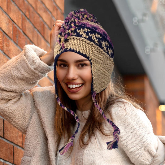 HATEGORY Handmade Wool Abstract Pattern Beanie Hat