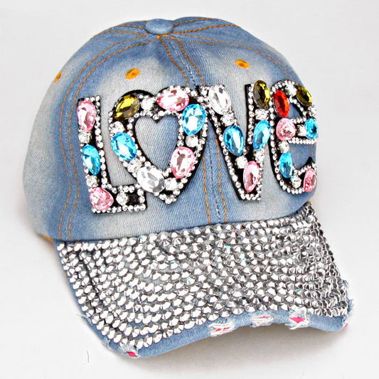 HATEGORY Love Crystal Blinged Cap