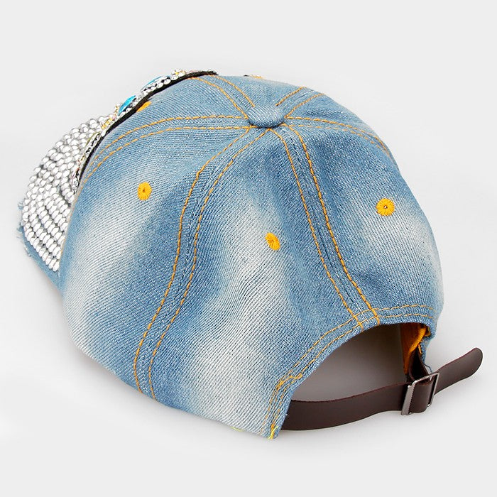 HATEGORY "USA" Blinged Stud Denim Cap
