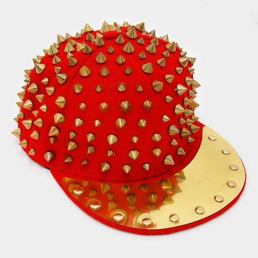 HATEGORY Studded metal brim cap