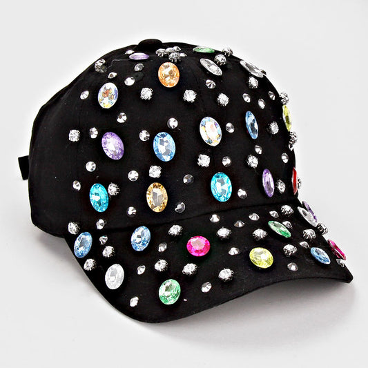 HATEGORY Oval Crystal Blinged Stud Cap