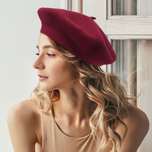 HATEGORY Solid Beret Hat