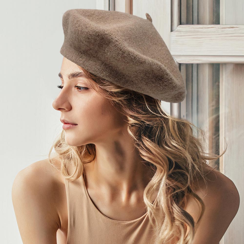 HATEGORY Solid Beret Hat