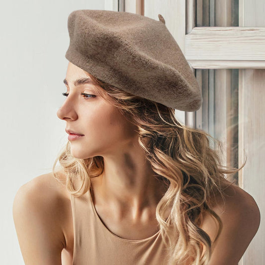 HATEGORY Solid Beret Hat
