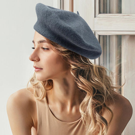 HATEGORY Solid Beret Hat