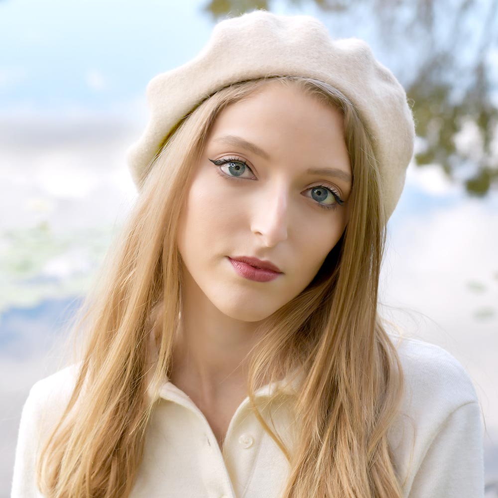 HATEGORY Solid Beret Hat