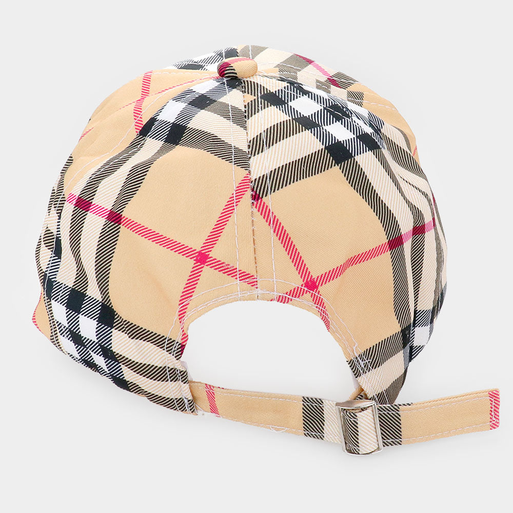 HATEGORY Plaid Check Patterned Baseball Cap