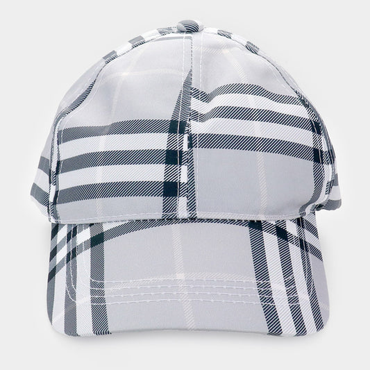 HATEGORY Plaid Check Patterned Baseball Cap