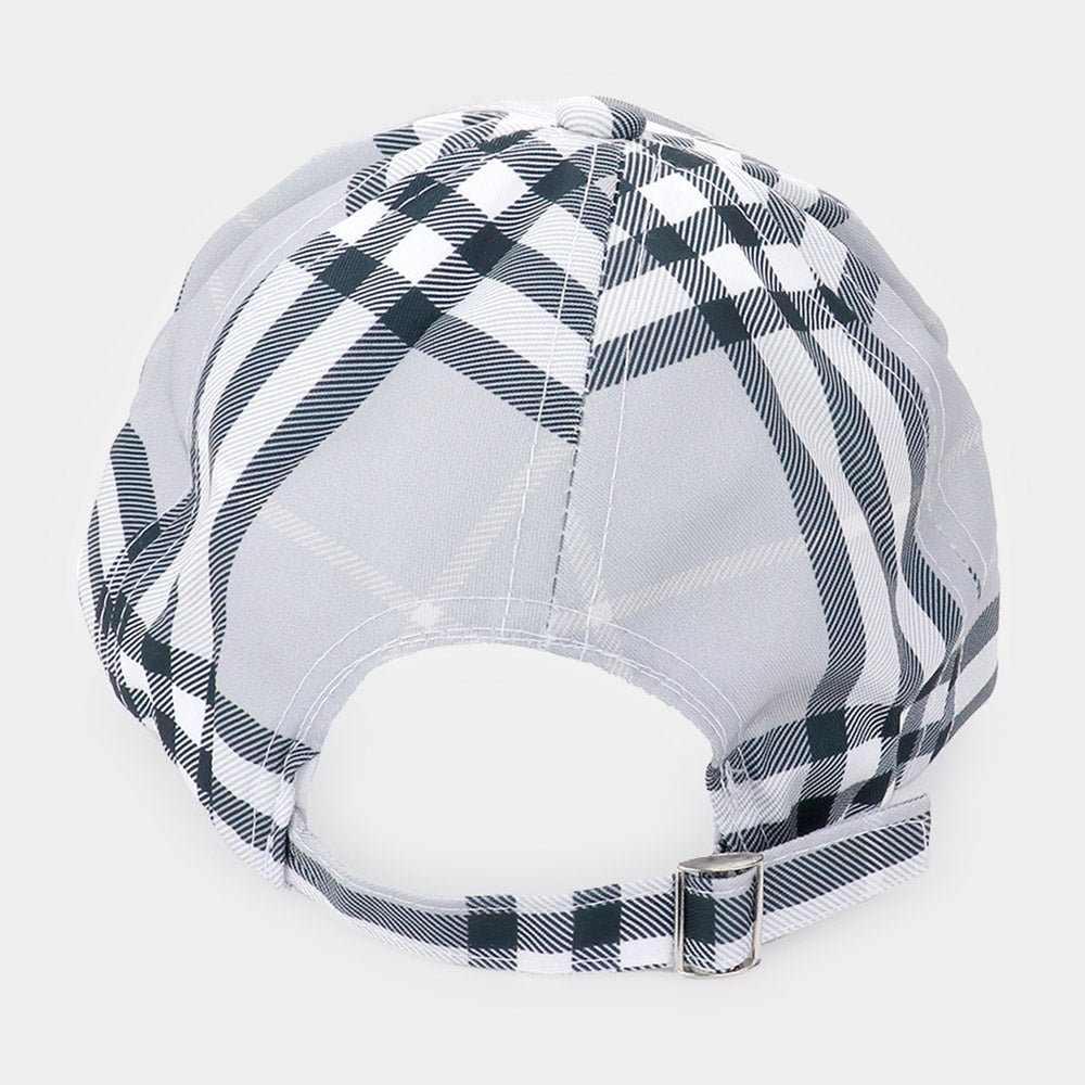 HATEGORY Plaid Check Patterned Baseball Cap