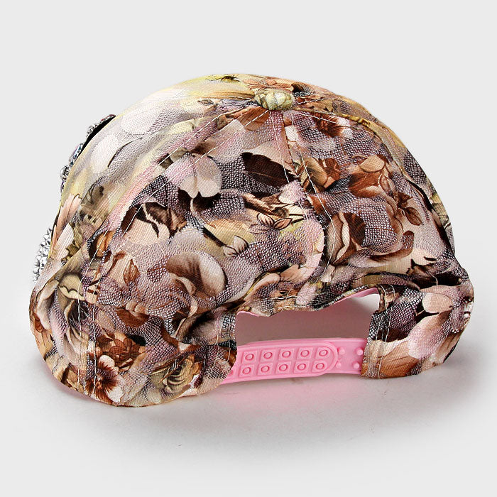 HATEGORY "Love" Blinged Flower Mesh Cap