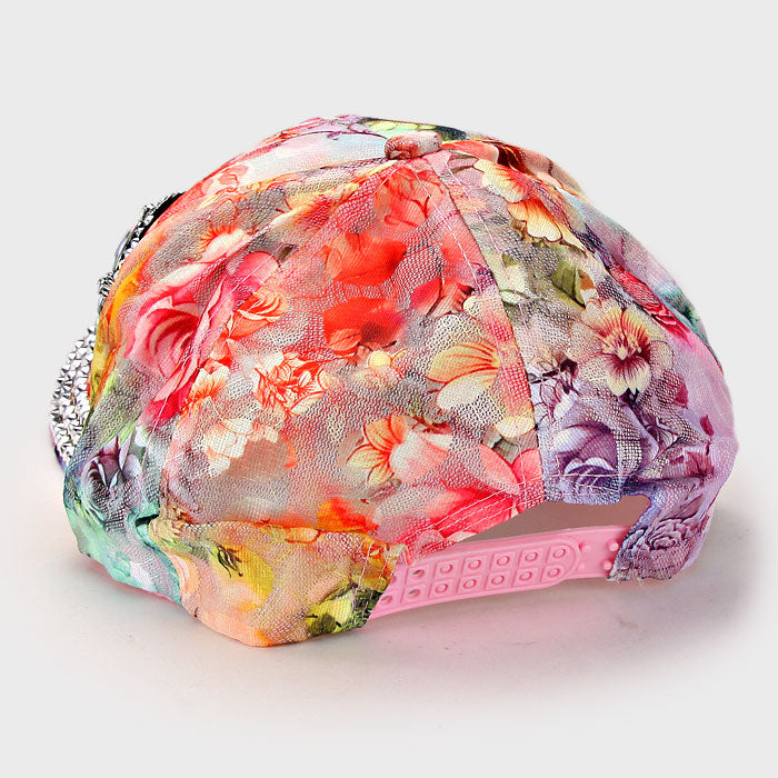 HATEGORY "Love" Blinged Flower Mesh Cap