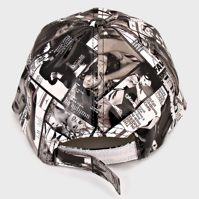 HATEGORY Magazine Print Blinged Stud Cap