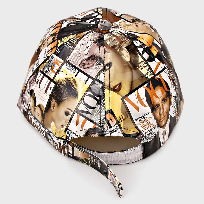 HATEGORY Magazine Print Blinged Stud Cap