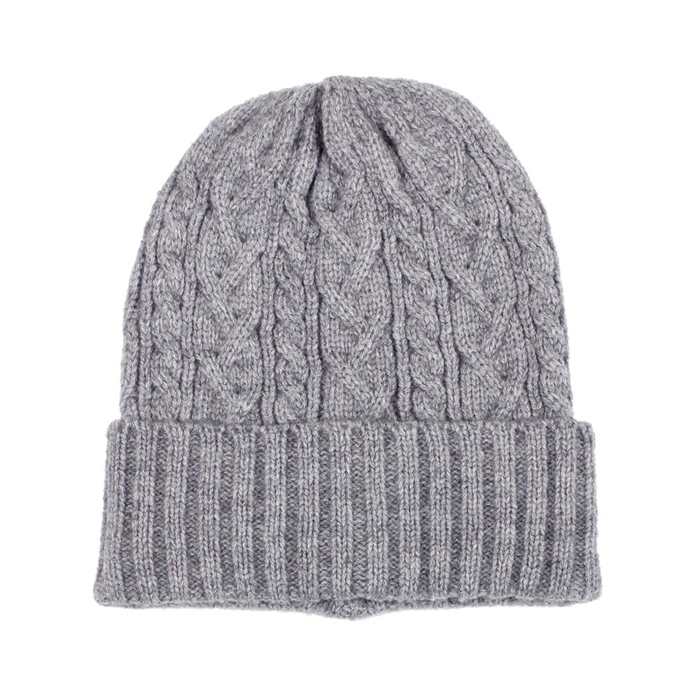 HATEGORY Cable Knit Cuff Beanie Hat