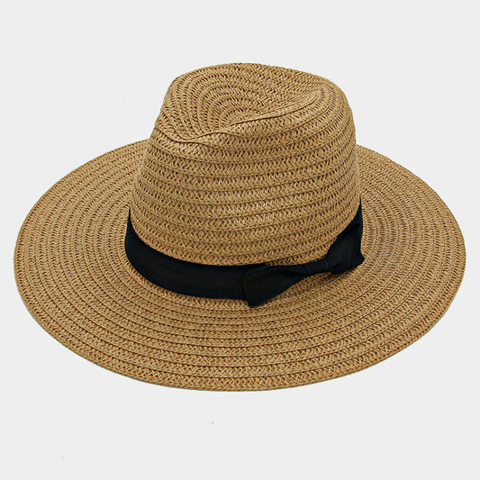 HATEGORY Bow band paper straw sun hat