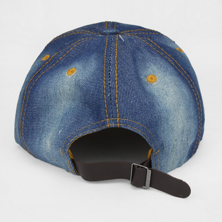 HATEGORY Mask Embedded Bling Denim Cap