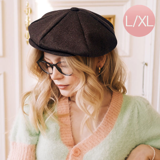 HATEGORY Solid Wool Newsboy Hat