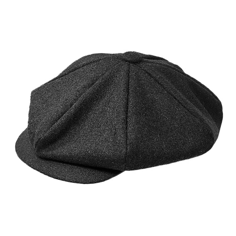 HATEGORY Solid Wool Newsboy Hat