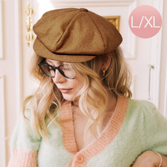 HATEGORY Solid Wool Newsboy Hat