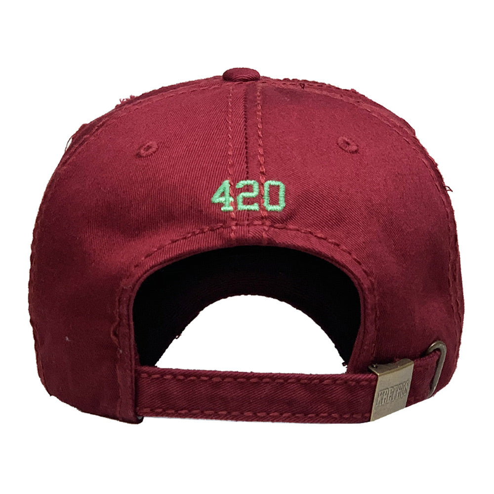 HATEGORY Don't Worry Be Happy Message Hemp Leaf Vintage Baseball Cap