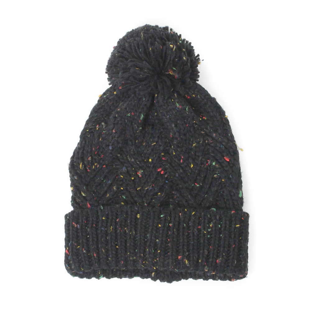 HATEGORY Confetti Knit Pom Pom Beanie Hat