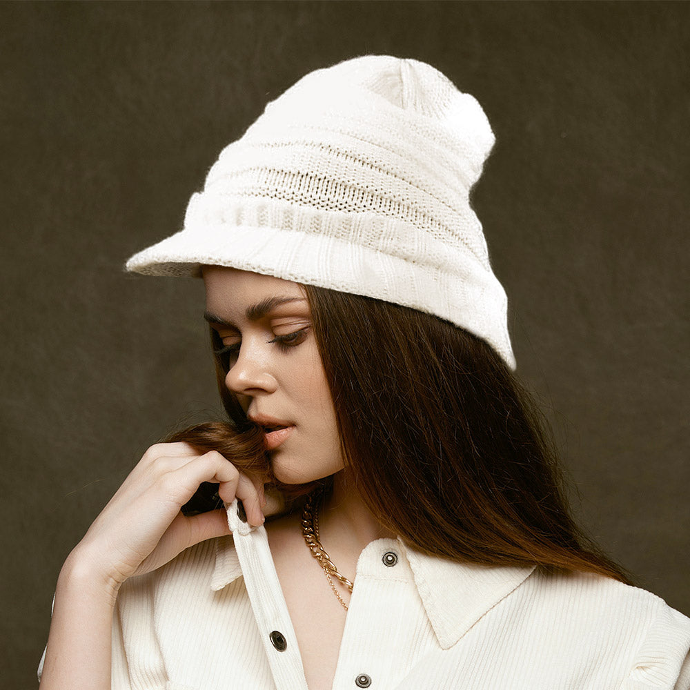 HATEGORY Knit Visor Beanie Hat