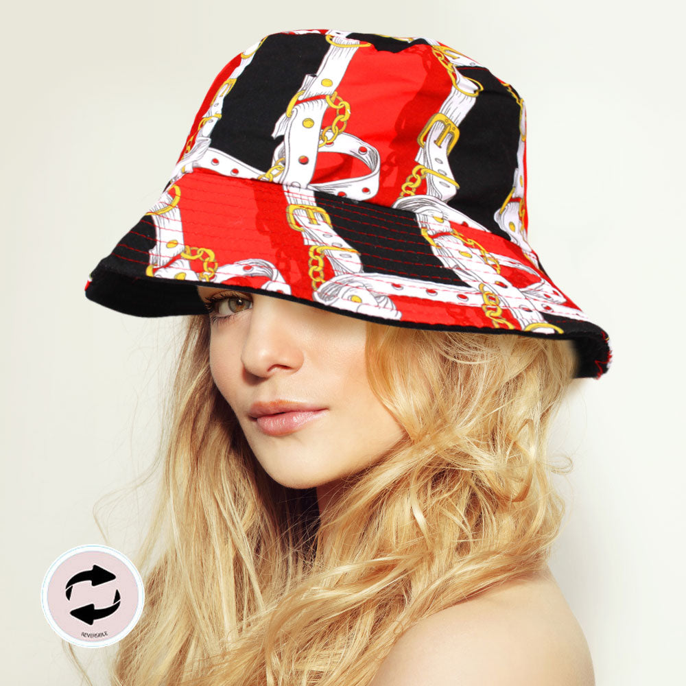 HATEGORY Reversible Chain Patterned Bucket Hat