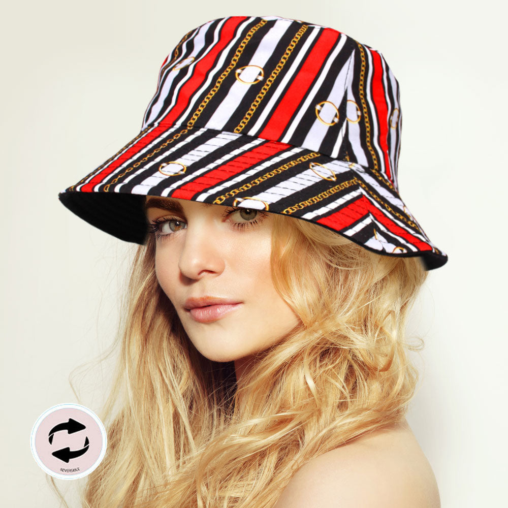 HATEGORY Reversible Chain Patterned Bucket Hat