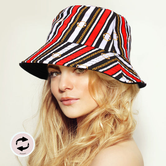 HATEGORY Reversible Chain Patterned Bucket Hat