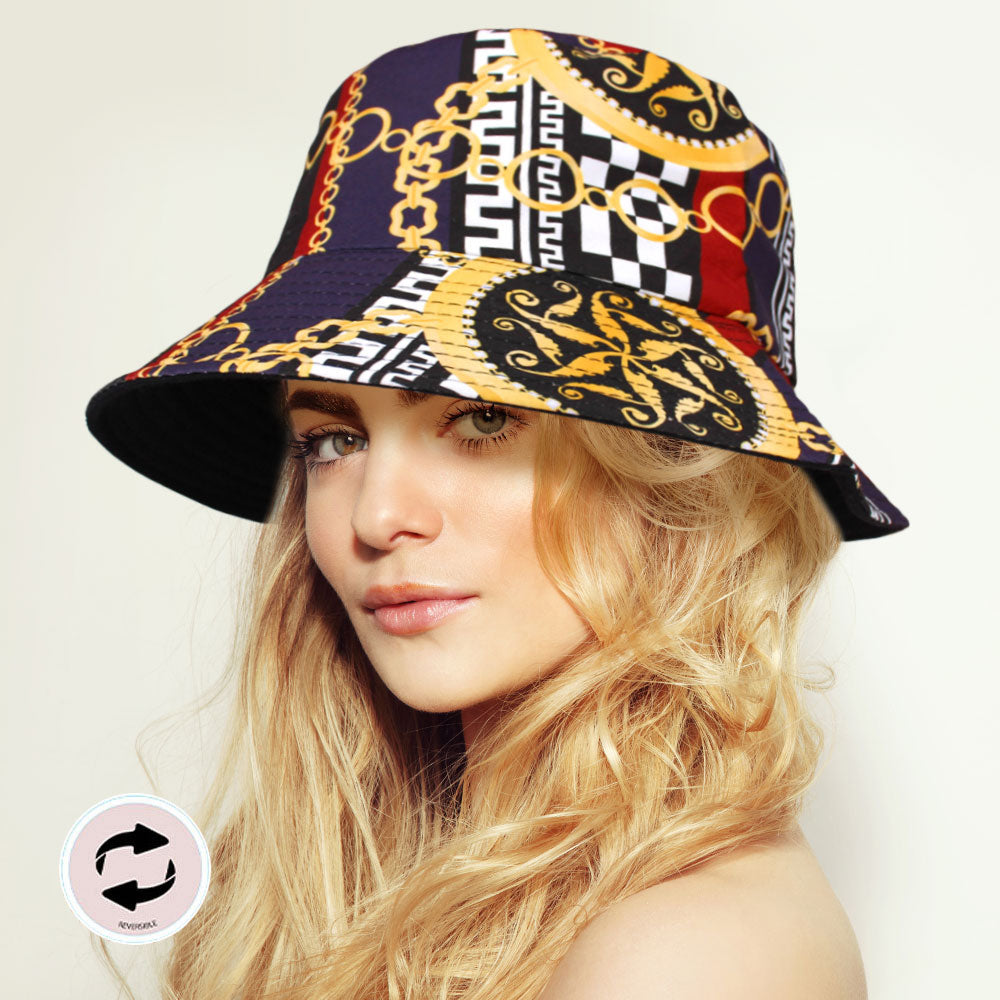 HATEGORY Reversible Chain Patterned Bucket Hat