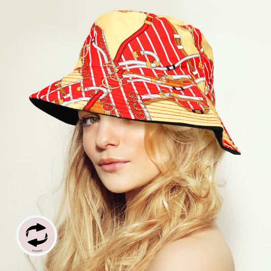 HATEGORY Reversible Chain Patterned Bucket Hat