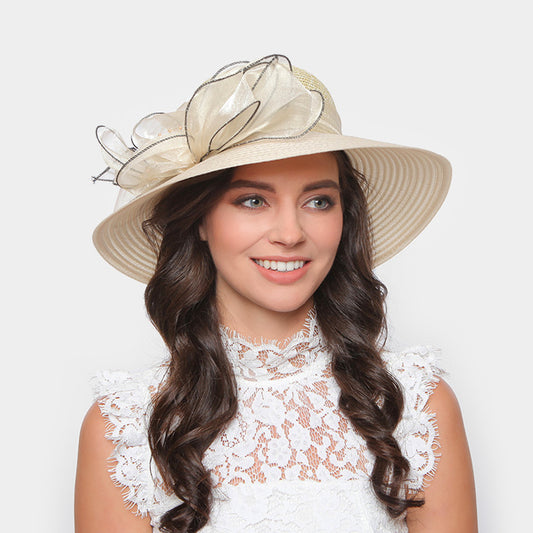 HATEGORY Bow Paper Braid Rounded Hat